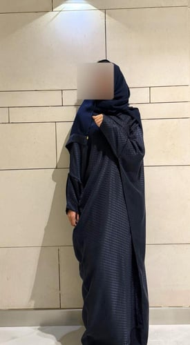 Half Bisht – Textured Washed Japanese Silk in Navy