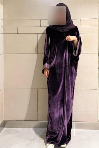Quarter Bisht – French Purple Silk Velvet with Pur...