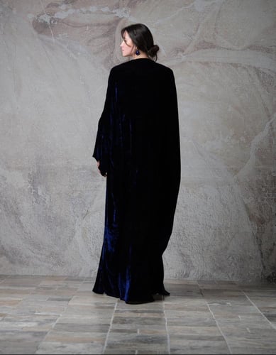 Half Bisht –Royal Navy Japanese Velvet