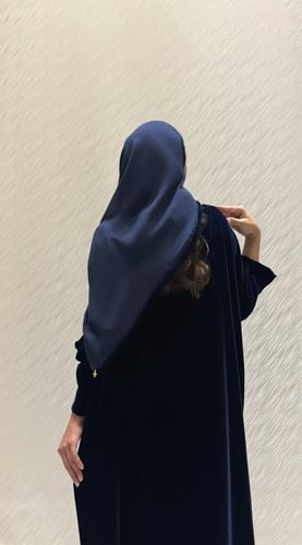 Navy abaya with Blue Braid