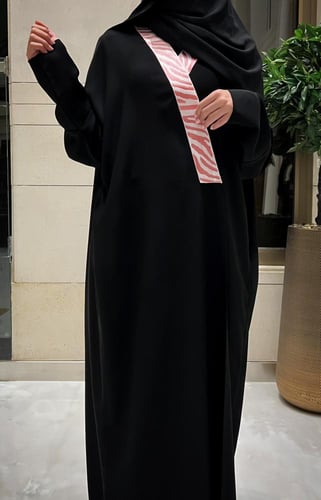 Half Bisht with Lollipop pink and white