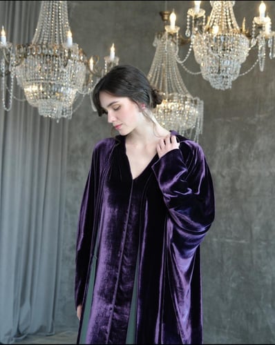 Half Bisht – French Mauve Silk Velvet