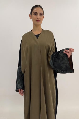 Quarter Bisht – Washed Japanese Silk in Olive Anti...