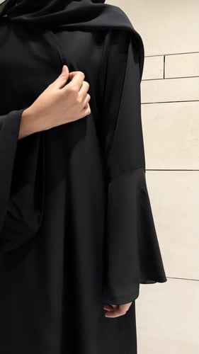 Plain Black A-line with Bell Sleeves