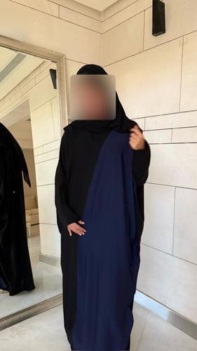 Side Panel Half Bisht – Black and Navy