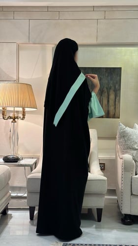 Half Bisht with Wide Sleeve in Tiffany