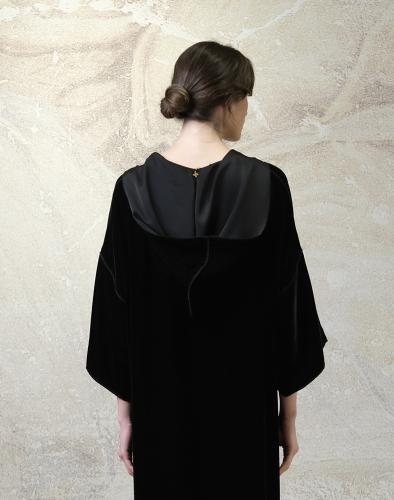Hooded Dress – Black Velvet