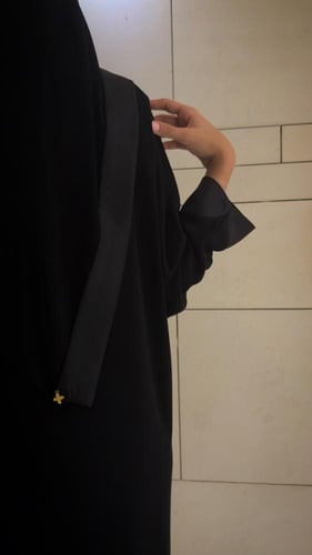 Half Bisht with Black Rounded Cuffs
