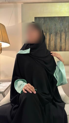 Half Bisht with Wide Sleeve in Tiffany