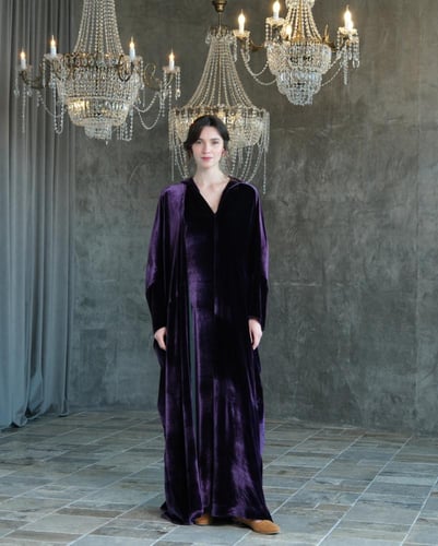 Half Bisht – French Mauve Silk Velvet