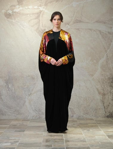 Bisht Black Velvet with Pure Black Golden Ring Pri...