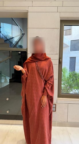 Bisht Abaya – Washed Japanese Silk in Terracotta