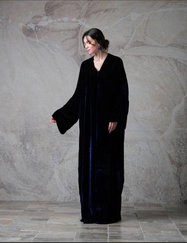 Half Bisht –Royal Navy Japanese Velvet