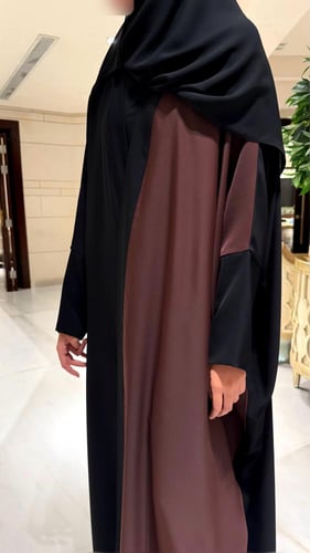 Side Panel Half Bisht – Black and Burgundy