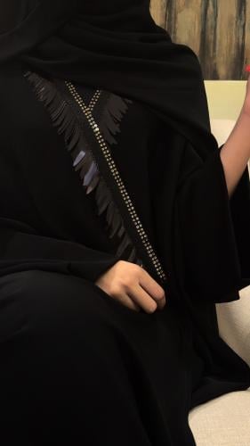 Half Bisht with Sequins Collar