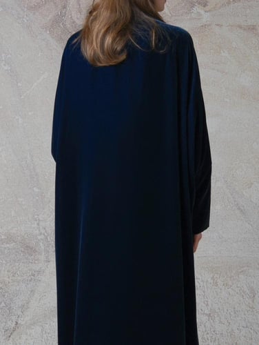 Half Bisht – Navy Japanese Velvet