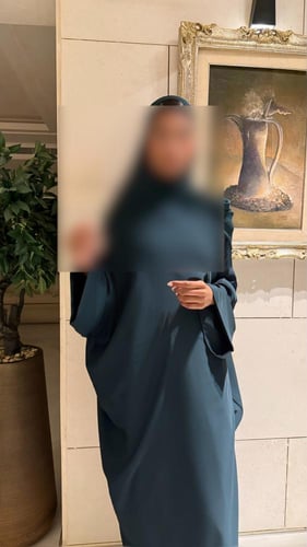 Half Petrol Bisht with wide sleeves