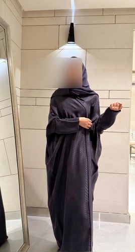 Half Bisht – Textured Washed Japanese Silk in Purp...