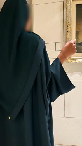 Half Petrol Bisht with wide sleeves