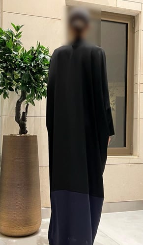 Contrast half Bisht Black and Navy