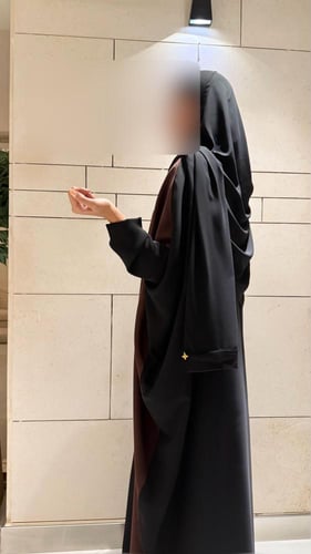 Side Panel Half Bisht – Black and Burgundy