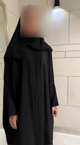 Side Panel Half Bisht – Black with Satin Silk Pane...