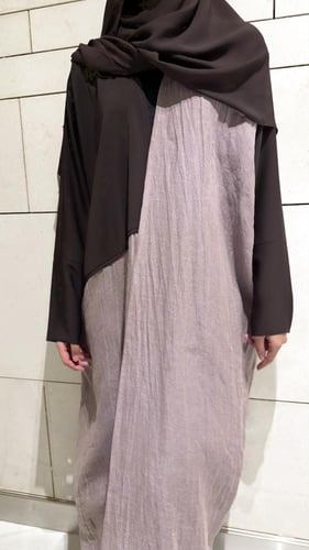 Contrast Brown crepe with linen