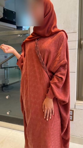Bisht Abaya – Washed Japanese Silk in Terracotta