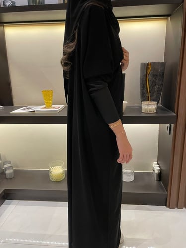 Black abaya with Black stretch sleeves