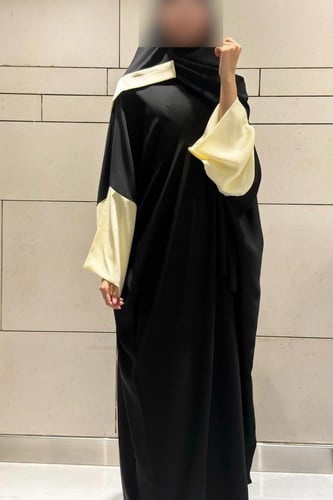 Half Bisht with Wide Sleeve in Butter Yellow