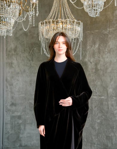 Half Bisht – Japanese Dark Brown Velvet