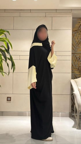 Half Bisht with Wide Sleeve in Butter Yellow
