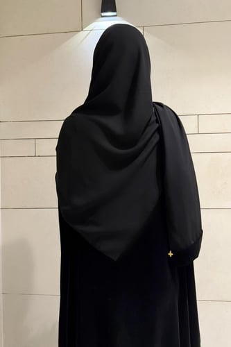 Half Bisht – Black Velvet with Wide Olive Velvet S...
