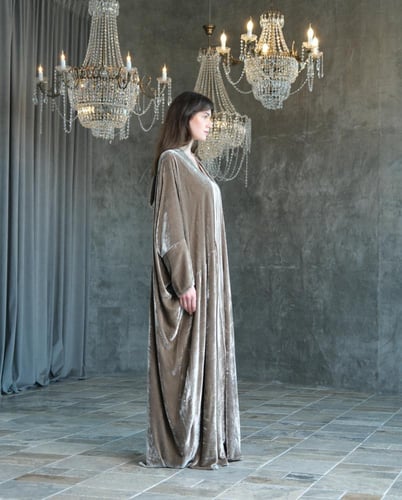 Half Bisht – Golden Mink Japanese Silk Velvet