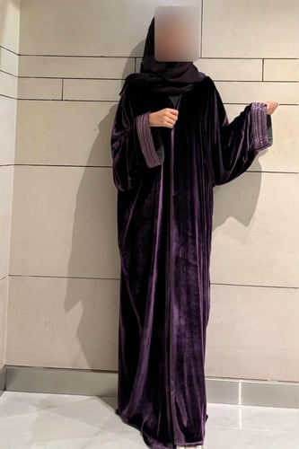 Quarter Bisht – French Purple Silk Velvet with Pur...