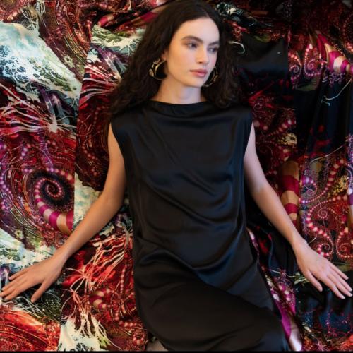 Black Under Abaya Dress with Boat Neckline