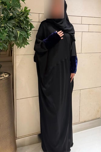 Half Bisht – Black Crepe with Royal Navy Japanese...