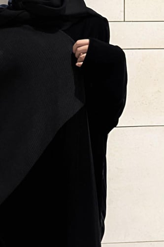 Half Bisht – Black Velvet & Black Wool