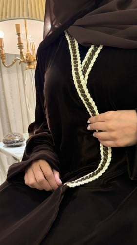 Brown velvet with Brown Braid