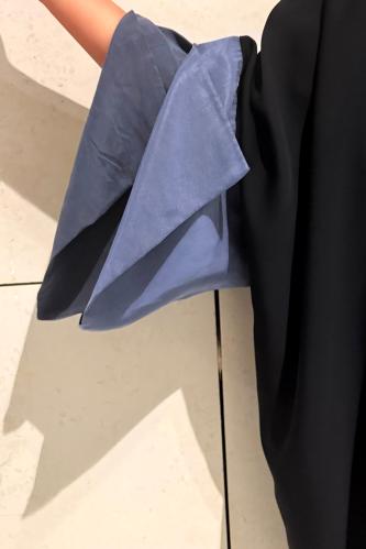 Half Bisht Abaya – Black with Washed Silk Sleeves...