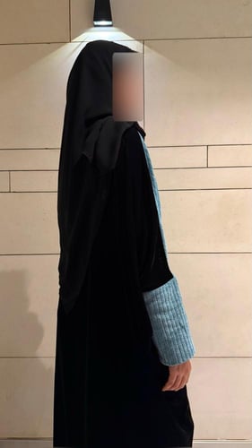 Half Bisht – Black Velvet & Tiffany Wool
