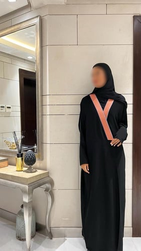 Black Bisht with Orange Collar