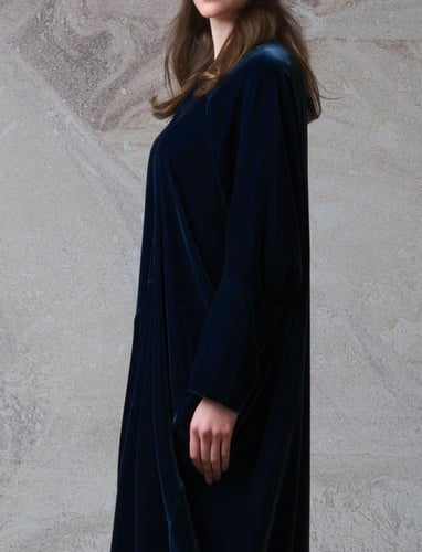 Half Bisht – Navy Japanese Velvet