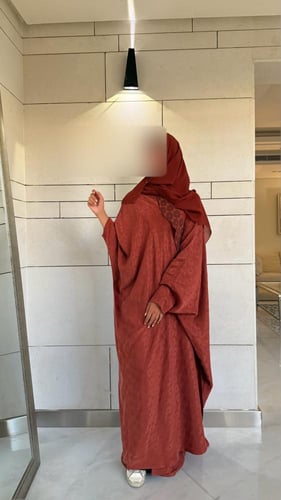 Bisht Abaya – Washed Japanese Silk in Terracotta
