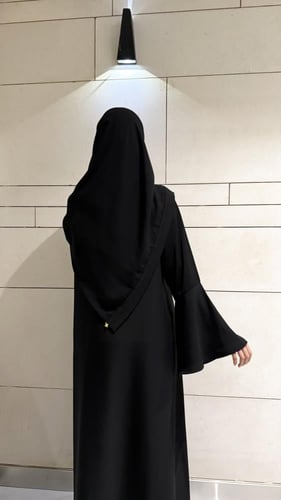 Plain Black A-line with Bell Sleeves