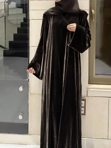 A-Line – Olive Japanese Velvet Abaya