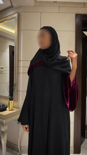 Black A LINE with Bell Sleeves Lined in Silk Fuchs...