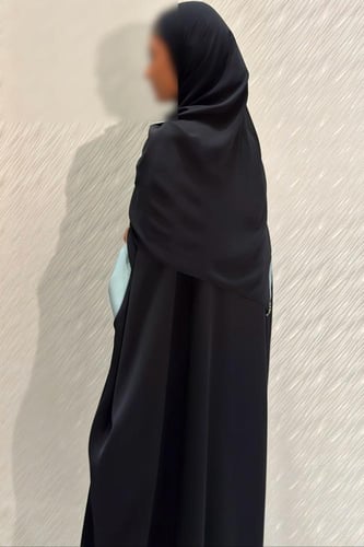 Black Bisht with Tiffany circles cuffs
