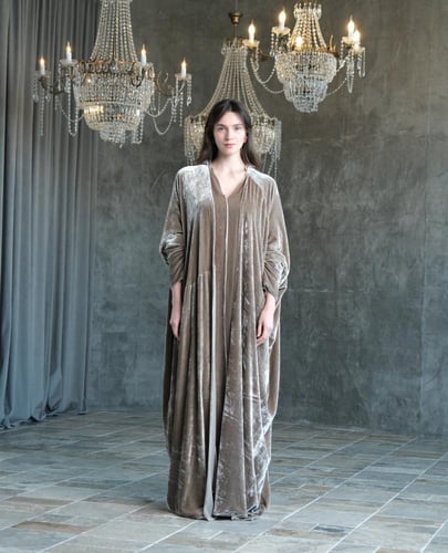 Half Bisht – Golden Mink Japanese Silk Velvet