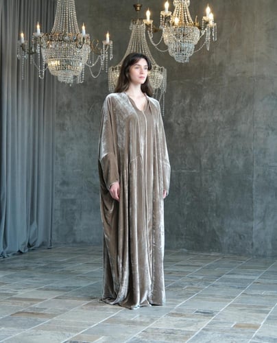 Half Bisht – Golden Mink Japanese Silk Velvet